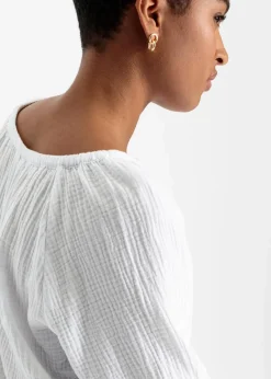 Schlupfbluse aus luftigem Musselin