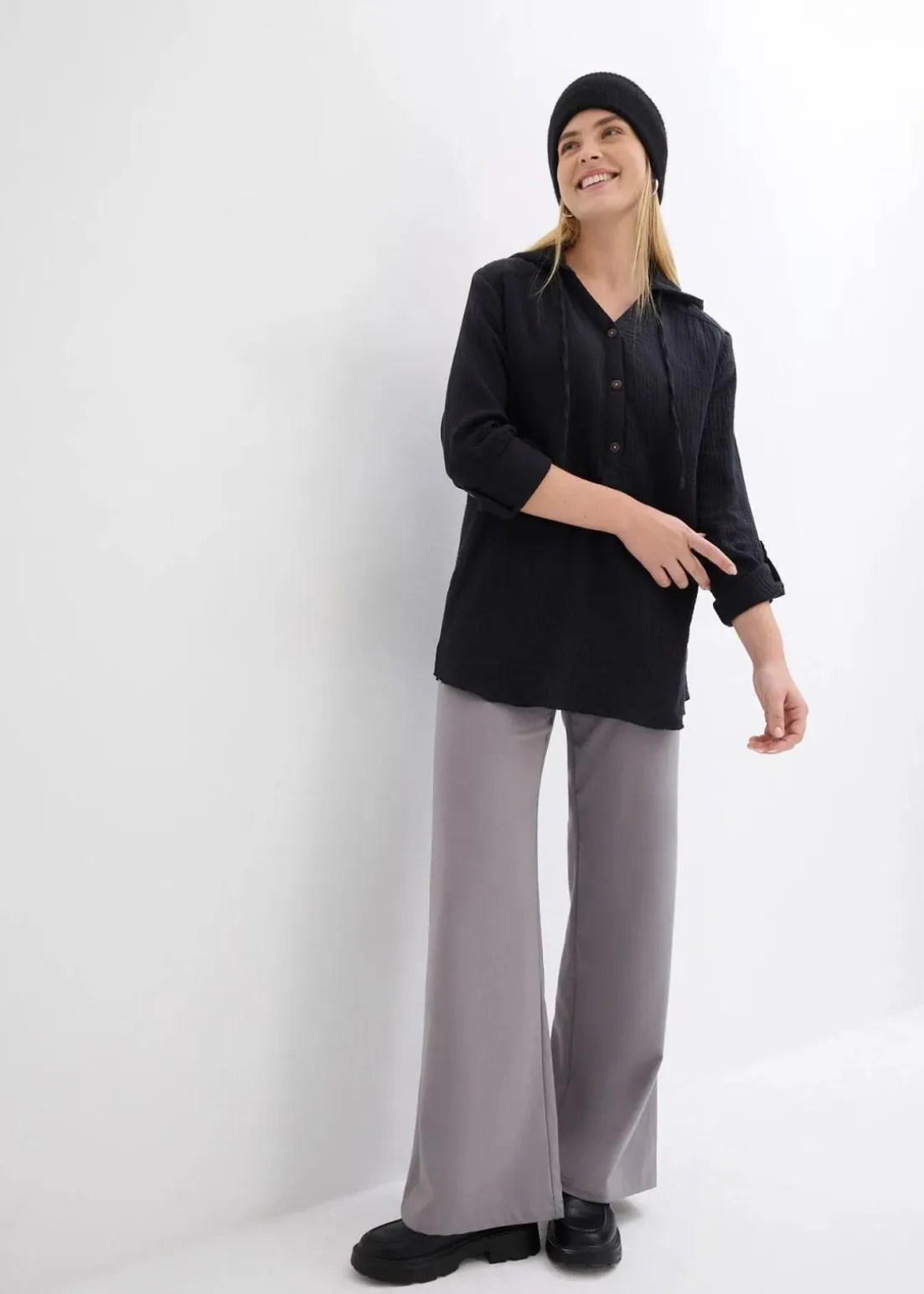 Schlupfbluse aus luftigem Musselin