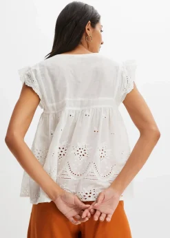 Schlupfbluse aus reiner Baumwolle