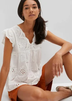 Schlupfbluse aus reiner Baumwolle