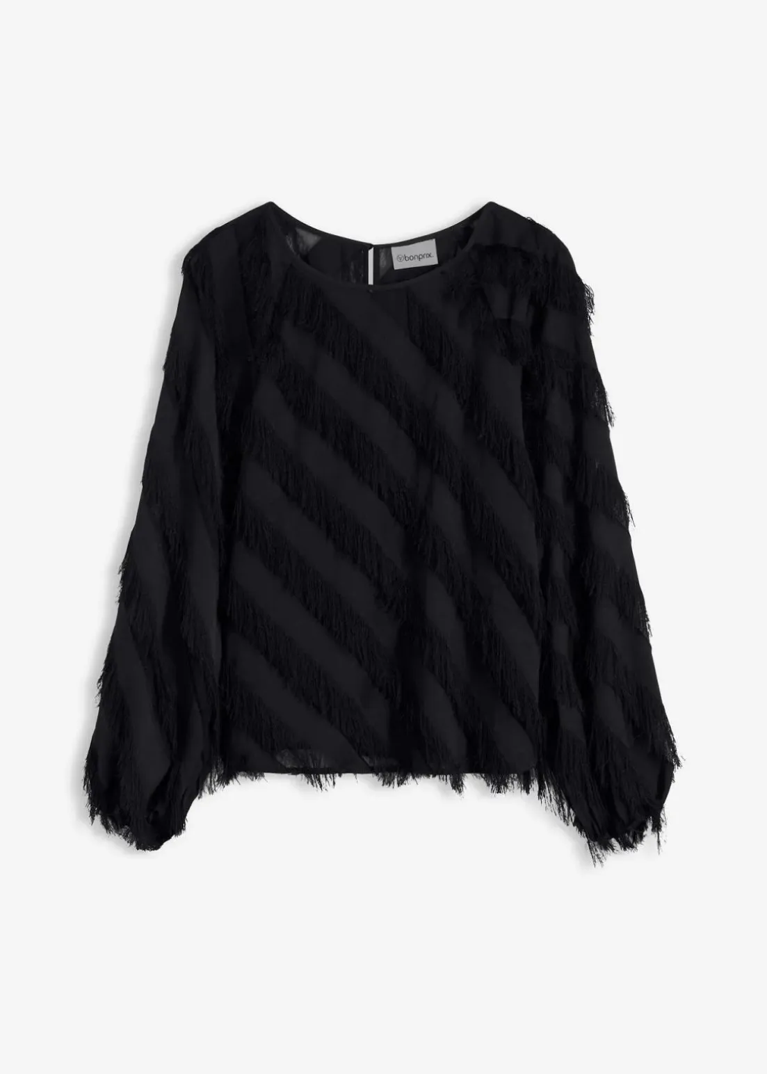 Schlupfbluse mit Fransen-Details