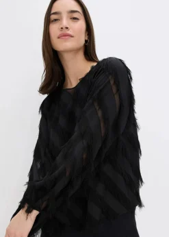 Schlupfbluse mit Fransen-Details