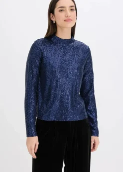 Schlupfbluse mit Pailletten