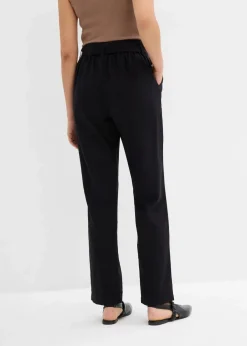 Schlupfhose aus luftigem Leinen-Viskose-Mix