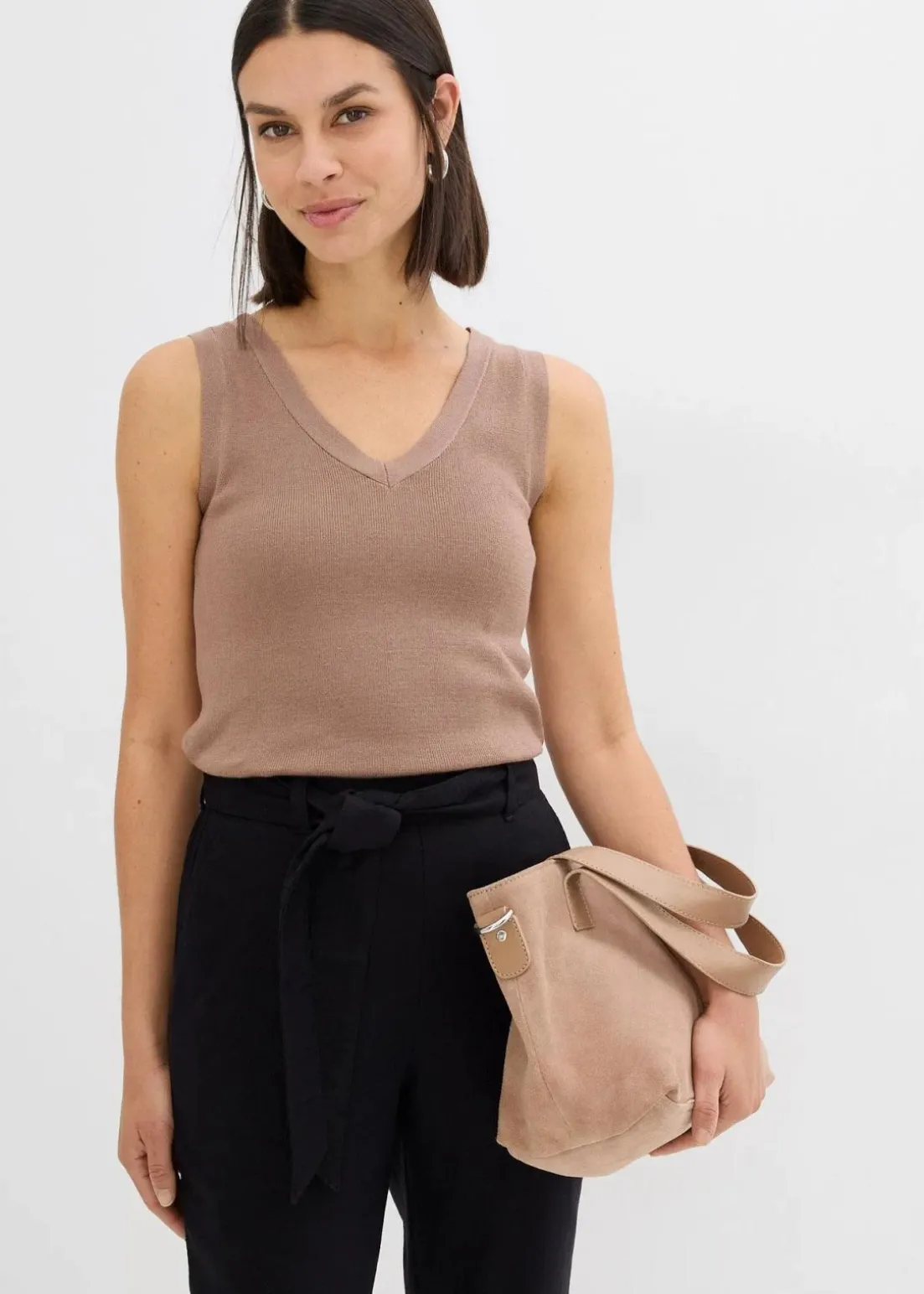 Schlupfhose aus luftigem Leinen-Viskose-Mix