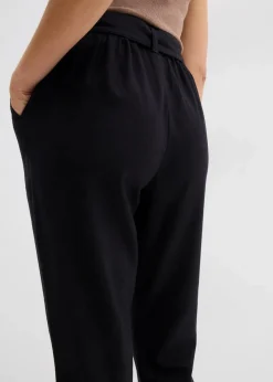 Schlupfhose aus luftigem Leinen-Viskose-Mix