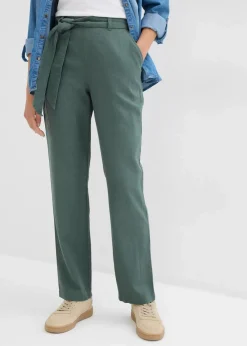 Schlupfhose aus luftigem Leinen-Viskose-Mix