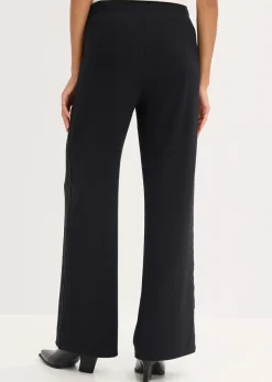 Schlupfhose aus Punto di Roma mit Glitzersteinchen