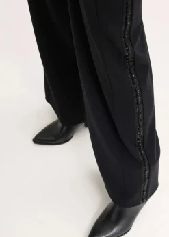 Schlupfhose aus Punto di Roma mit Glitzersteinchen