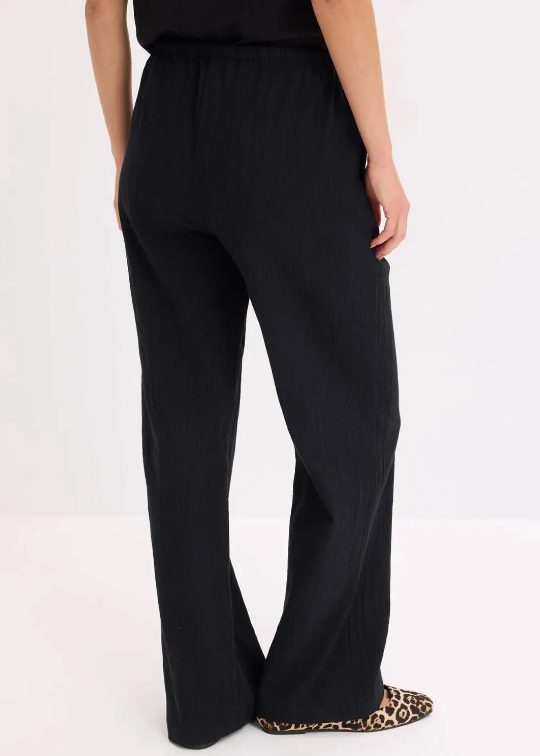 Schlupfhose aus strukturiertem Crinkle