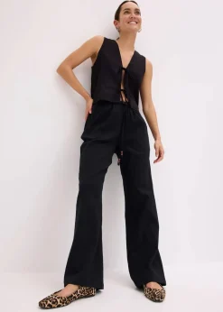 Schlupfhose aus strukturiertem Crinkle