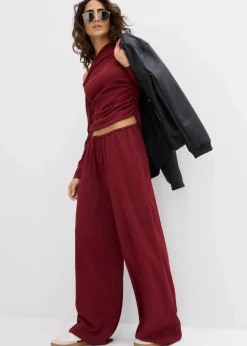 Schlupfhose aus strukturiertem Crêpe