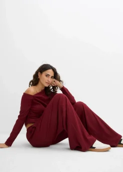 Schlupfhose aus strukturiertem Crêpe