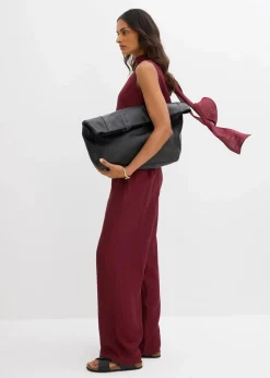 Schlupfhose aus strukturiertem Viskose-Mix