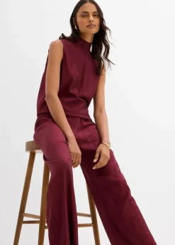 Schlupfhose aus strukturiertem Viskose-Mix