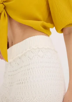 Schlupfhose mit Lochstrickmuster