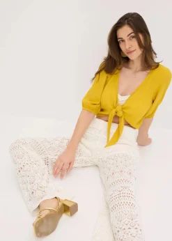 Schlupfhose mit Lochstrickmuster