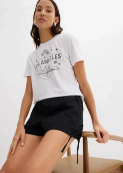 Schlupf-Shorts aus elastischem Baumwoll-Mix