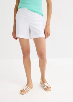 Schlupf-Shorts aus luftigem Leinen-Mix