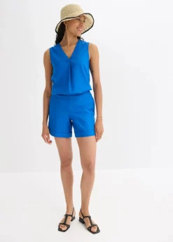 Schlupf-Shorts aus luftigem Leinen-Mix