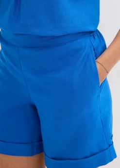 Schlupf-Shorts aus luftigem Leinen-Mix