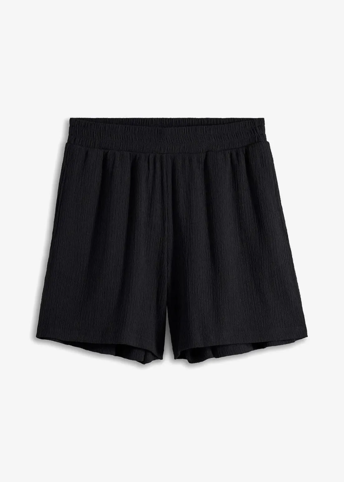 Schlupf-Shorts mit hohem Bund aus Strukturjersey