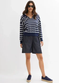 Schlupf-Shorts mit kühlendem Leinenanteil