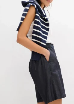 Schlupf-Shorts mit kühlendem Leinenanteil