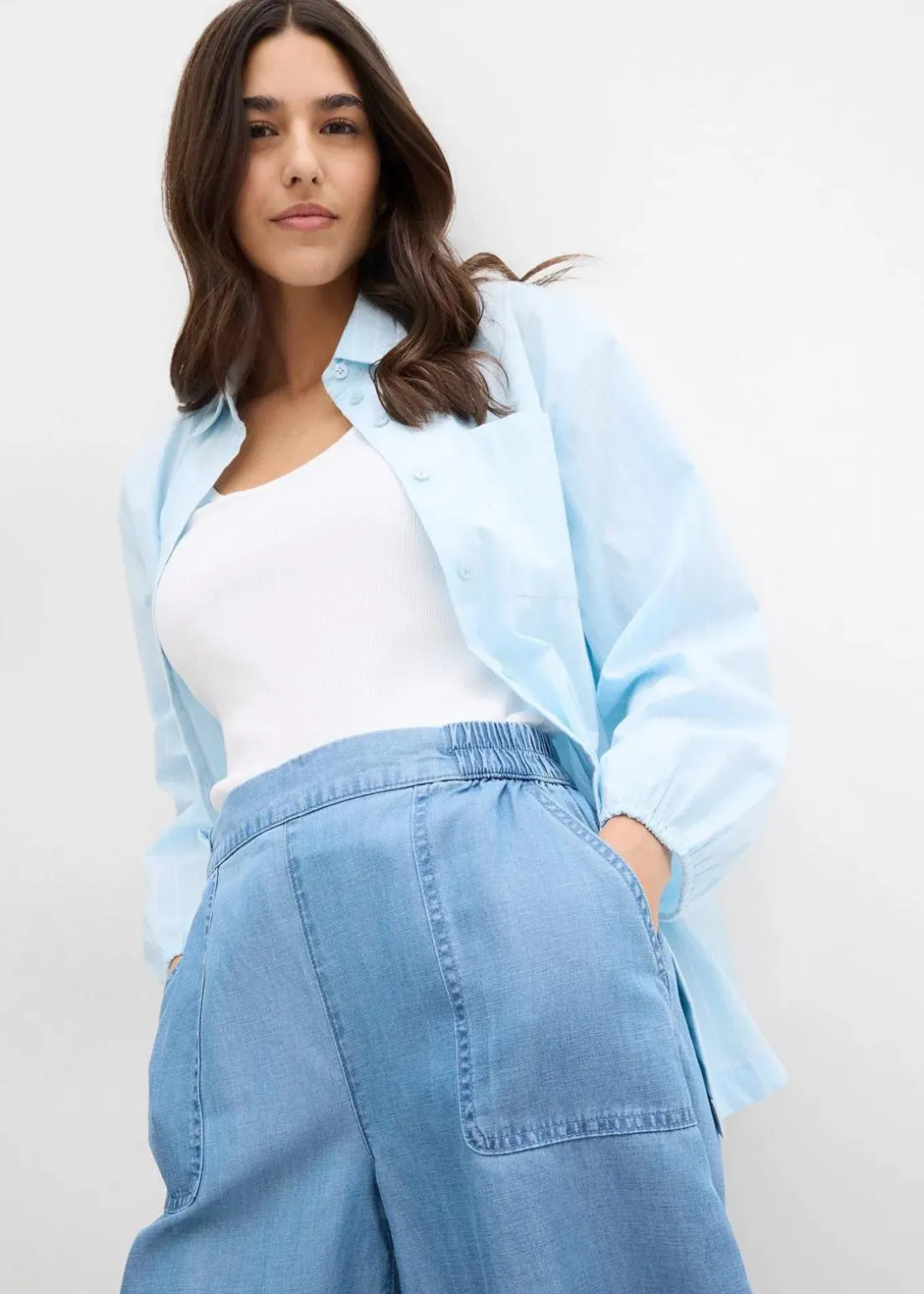 Schlupf-Shorts mit kühlendem Leinenanteil