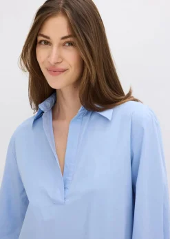 Schluppenbluse aus reiner Baumwolle