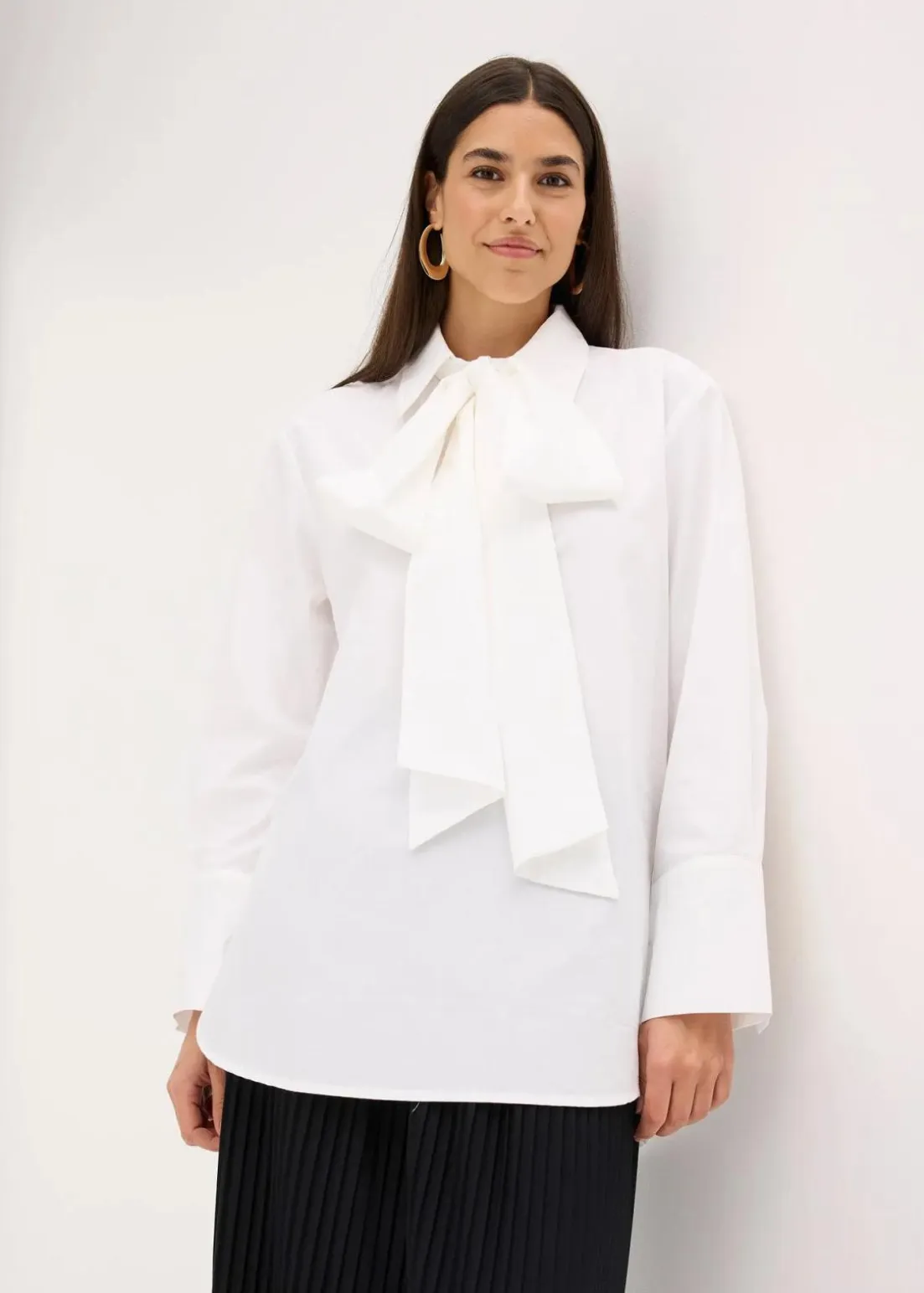 Schluppenbluse aus reiner Baumwolle