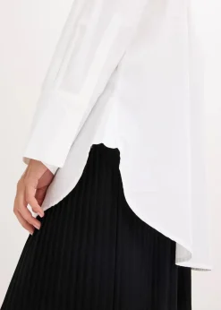 Schluppenbluse aus reiner Baumwolle