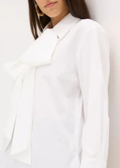 Schluppenbluse aus reiner Baumwolle