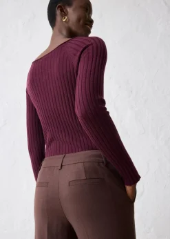 Schmale Hose mit weichem Wollanteil