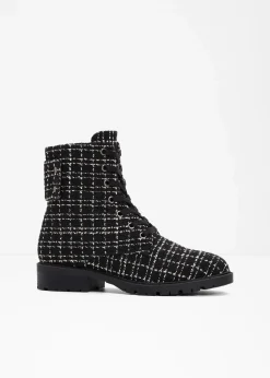 Schnürboots in Bouclé-Optik