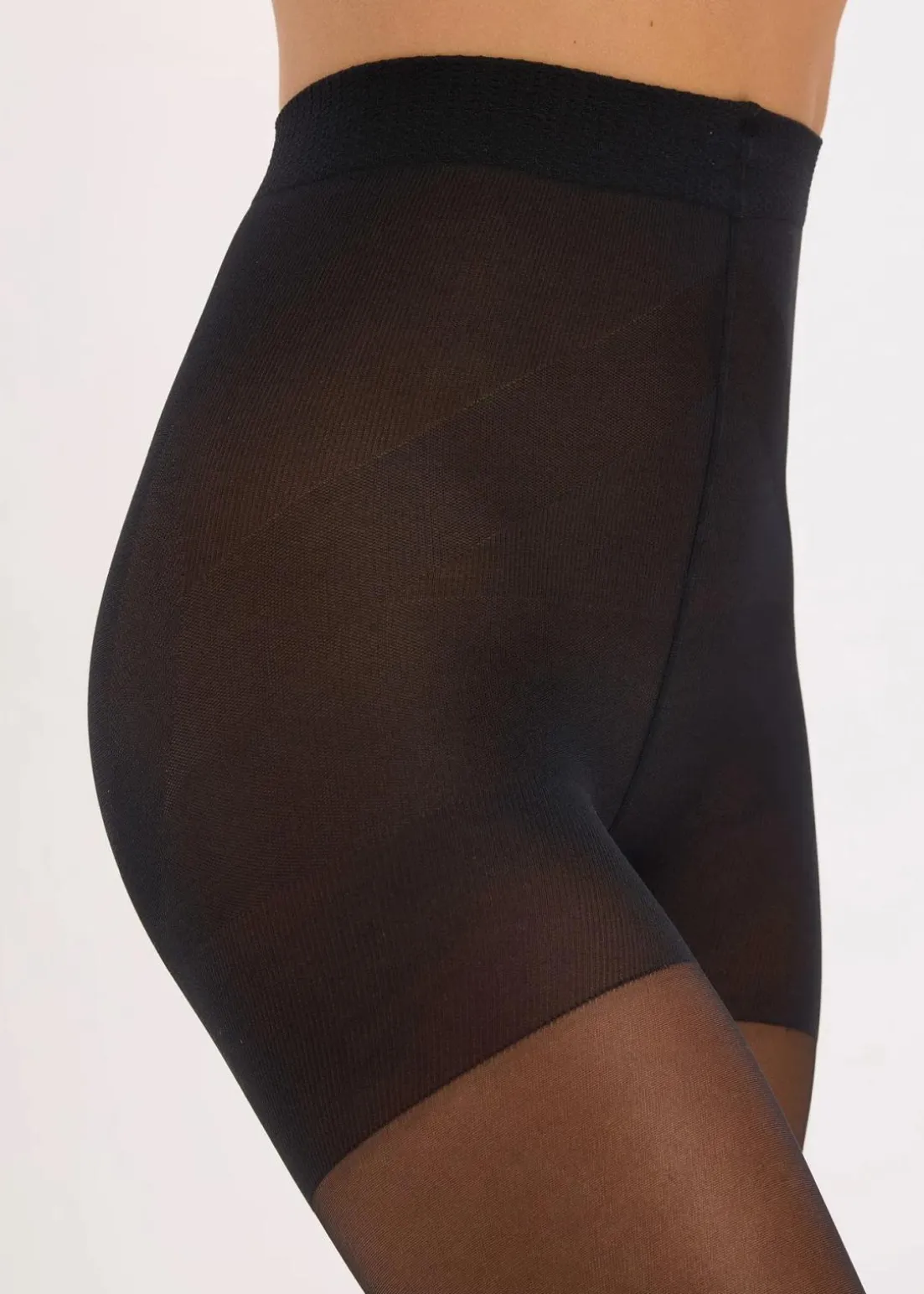 Semitransparente Strumpfhose mit Komfortbündchen + leichte Kompression, 30 DEN