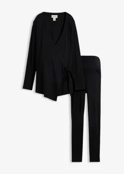 Set aus Umstands-Wickelshirt mit bequemer Leggings (2-tlg.Set)
