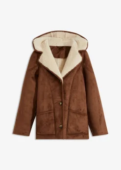 Shearling Jacke mit Kapuze