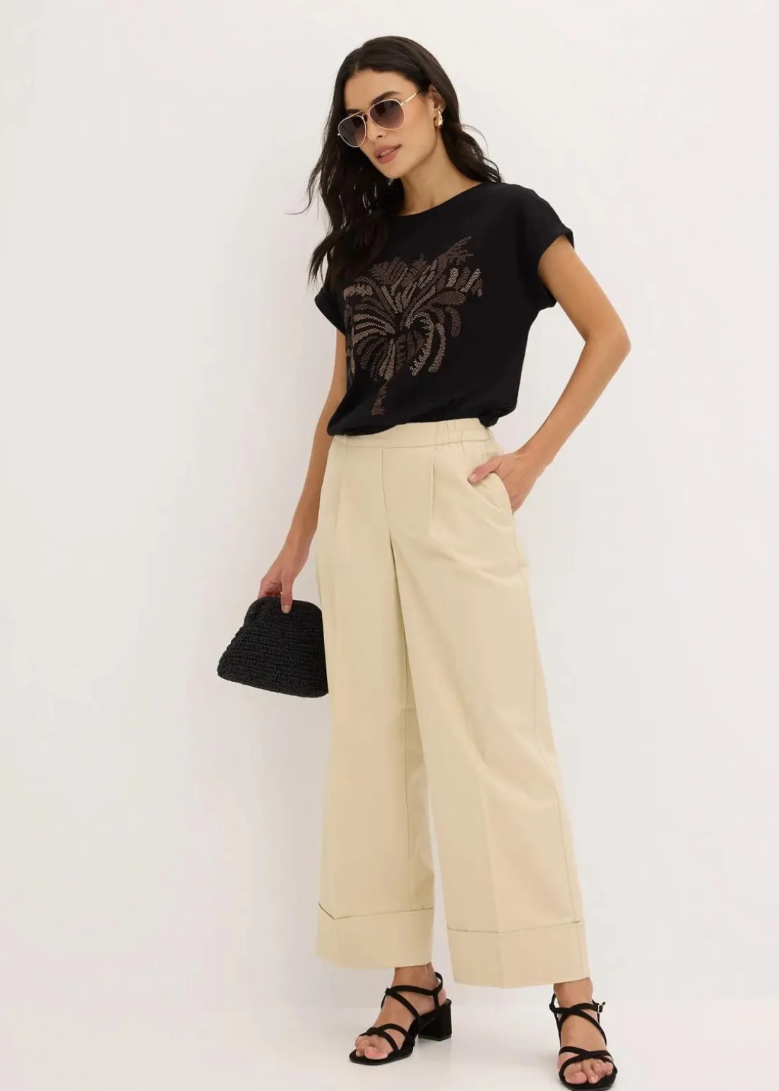 Shirt aus Baumwolle mit Nietenapplikation