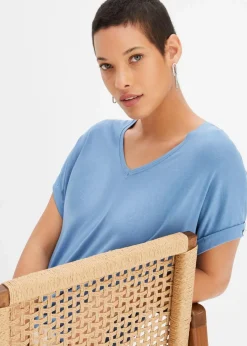 Shirt aus fließendem Viskose-Mix