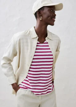 Shirt aus reinem Leinen mit Fledermausärmeln