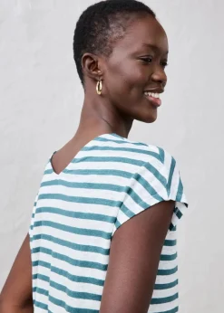 Shirt aus reinem Leinen mit Fledermausärmeln