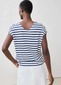 Shirt aus reinem Leinen mit Fledermausärmeln