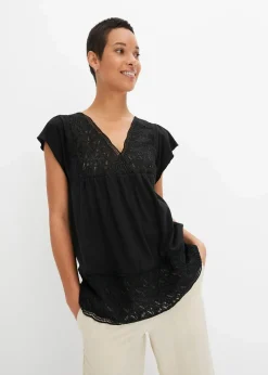 Shirt in Viskose-Baumwoll-Mix