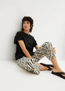 Shirt mit Bindedetail am Saum aus Baumwolle-Viskose-Mix