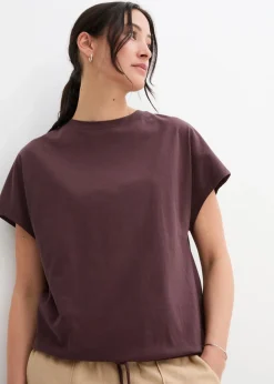 Shirt mit Bindedetail am Saum aus Baumwolle-Viskose-Mix