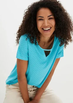 Shirt mit Gummizug, Kurzarm