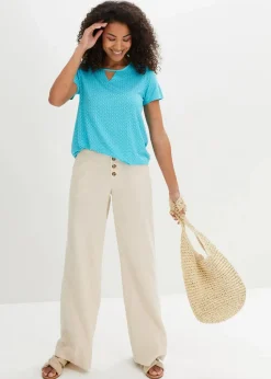 Shirt mit Gummizug, Kurzarm