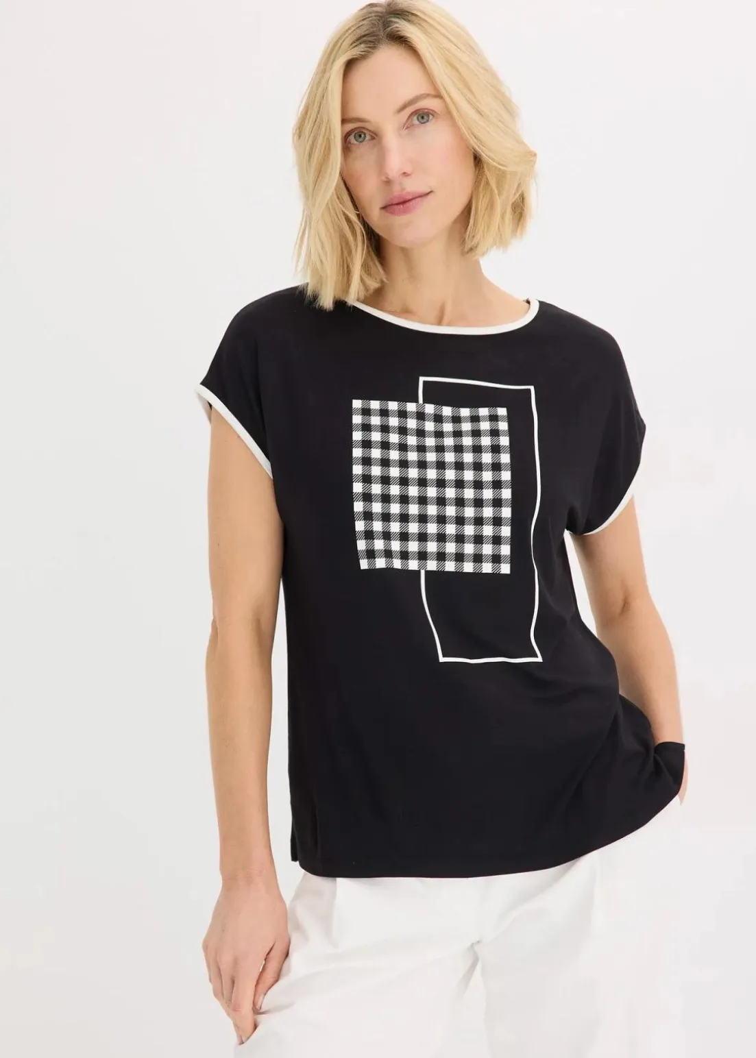 Shirt mit Kontrast Piping