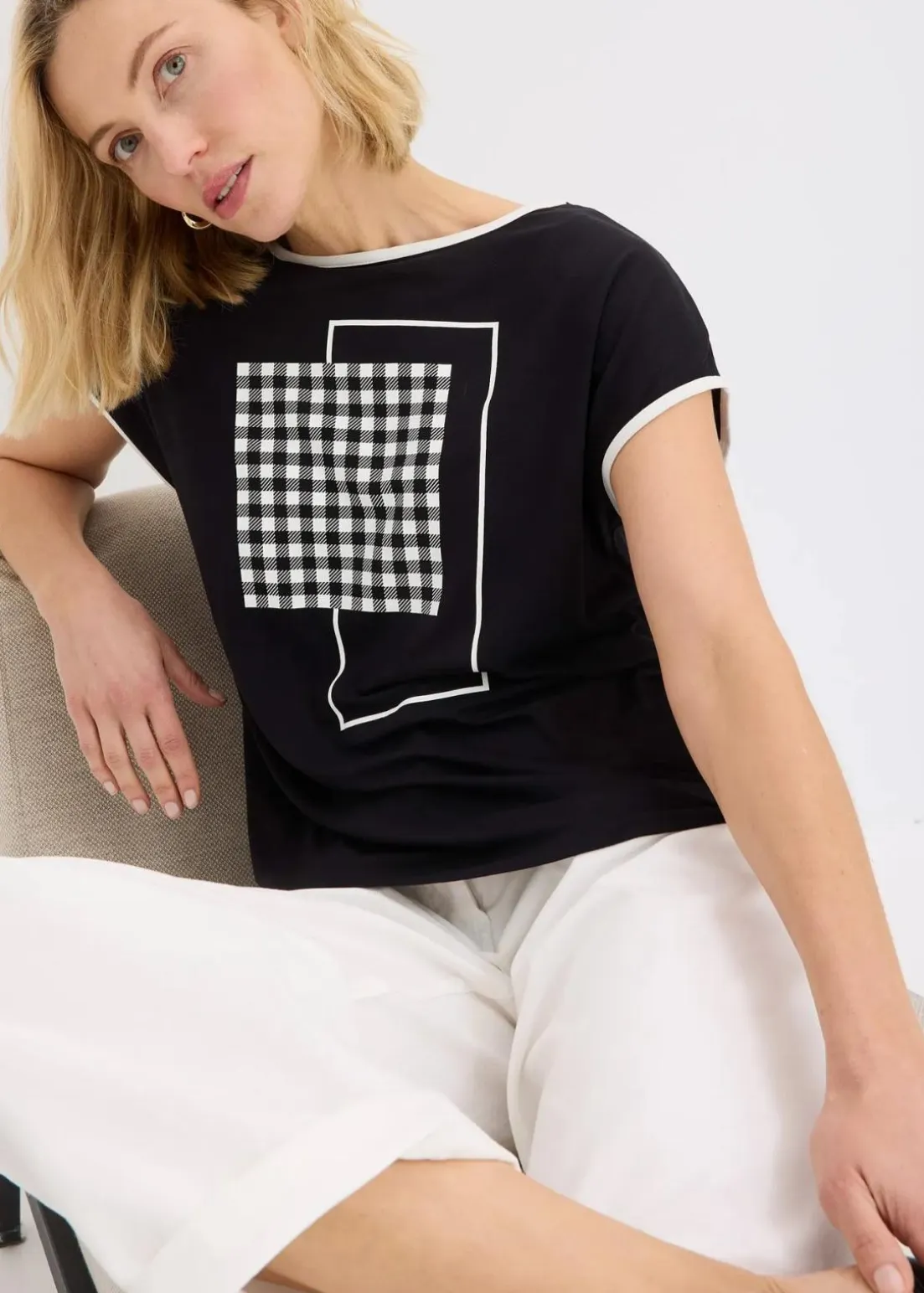 Shirt mit Kontrast Piping